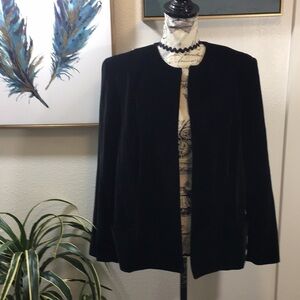 Cassandra thick velvet open front jacket